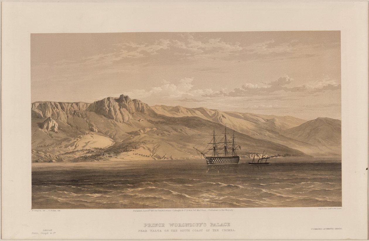 Utsikt over Vorontsovs-palasset, 1855 av William Crimea Simpson