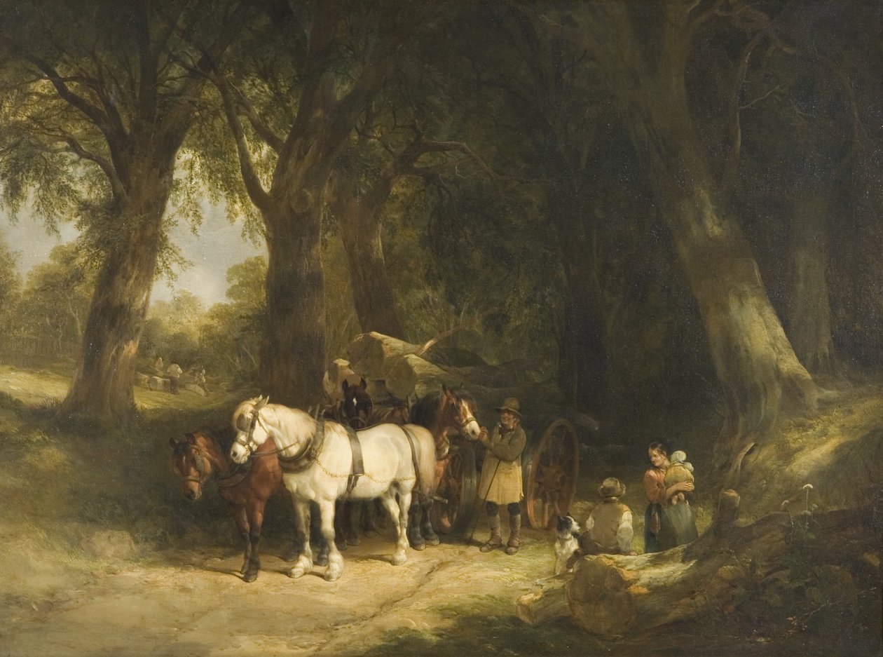 The Timber Wagon (olje på lerret) av William Snr. Shayer