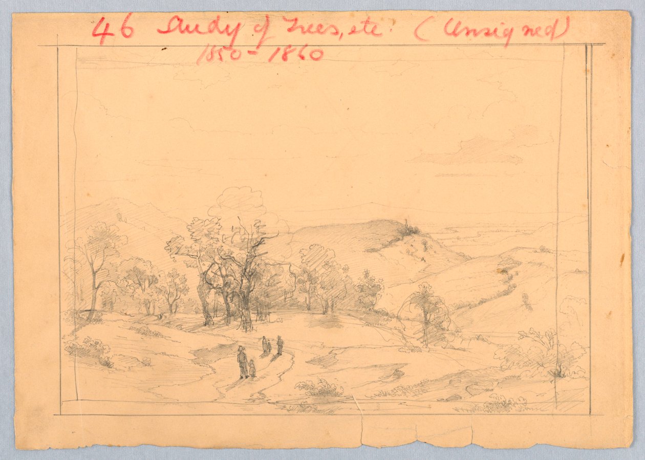 Studie for landskap av William Stanley Haseltine