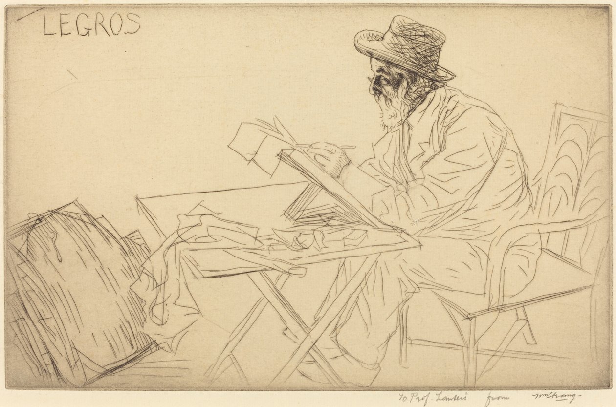 Alphonse Legros skisserer av William Strang