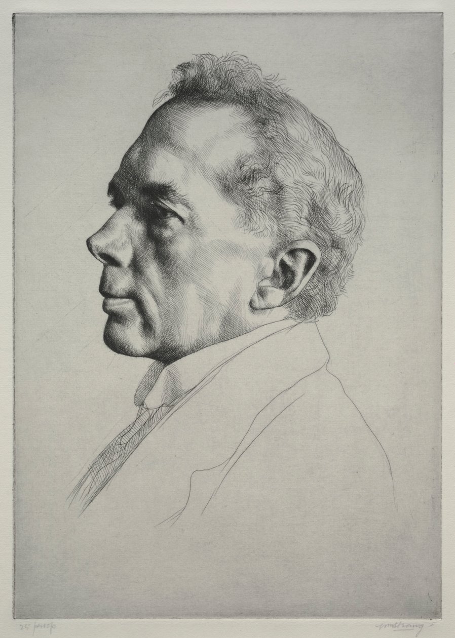 Campbell Dodgson, Profil til venstre, 1919. av William Strang