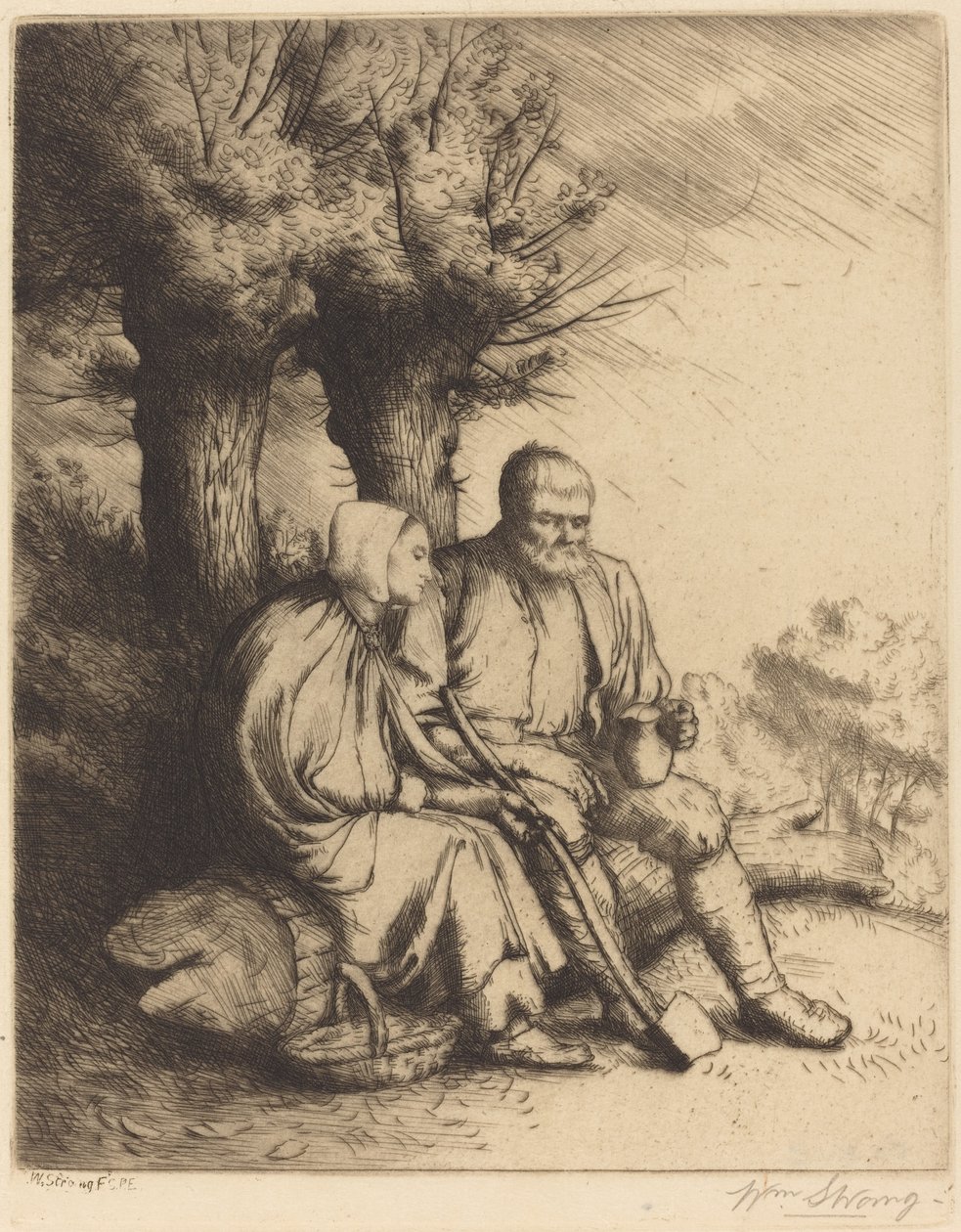 Mann og kvinne under et tre av William Strang