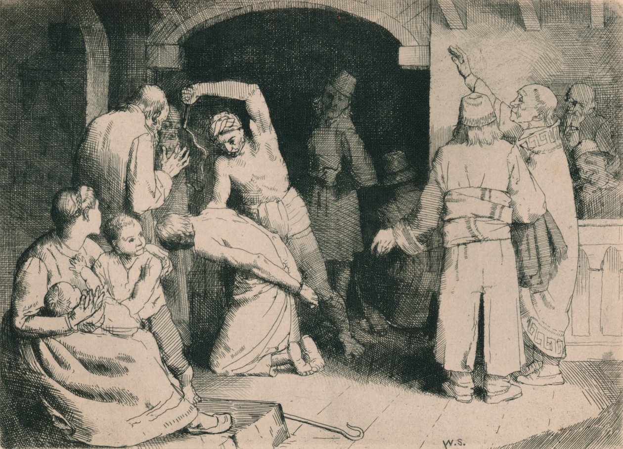 The Scourging of Faithful, c1916 av William Strang