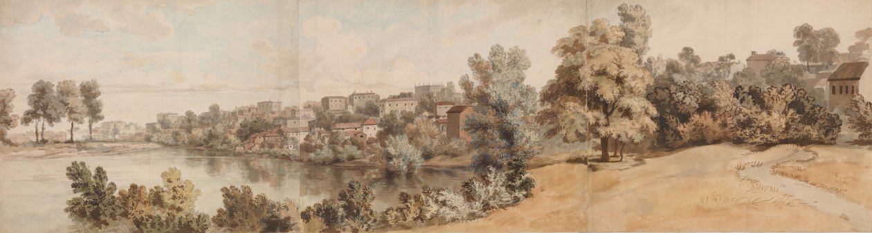 Italiensk elvelandskap, 1750-60. av William Taverner