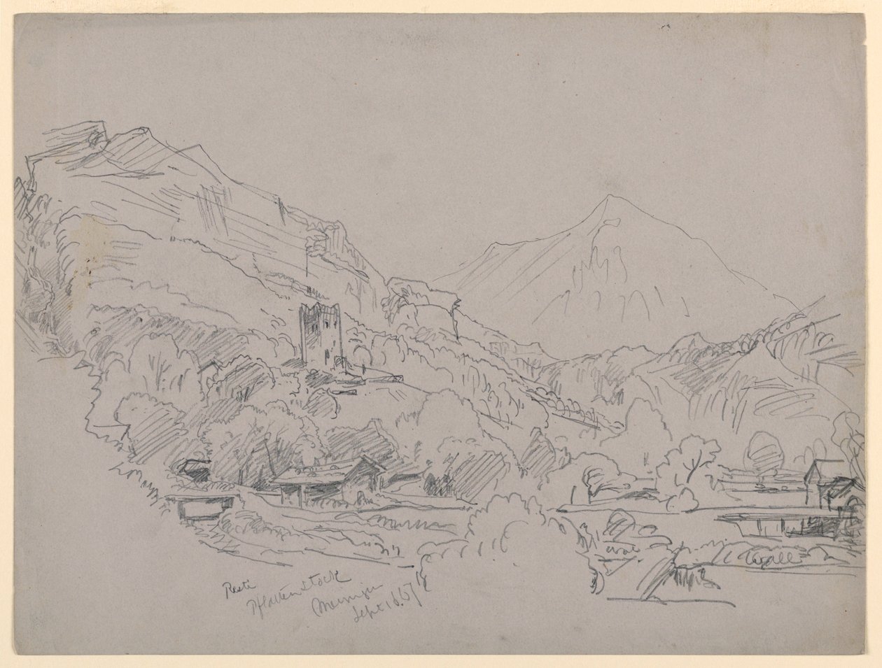 Landskap, Meiringen, Sveits av William Trost Richards