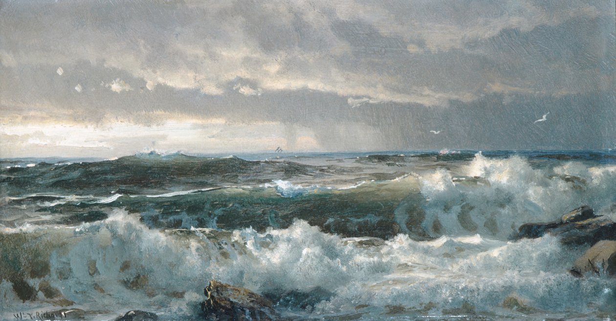 Surf on Rocks, 1890-tallet. av William Trost Richards