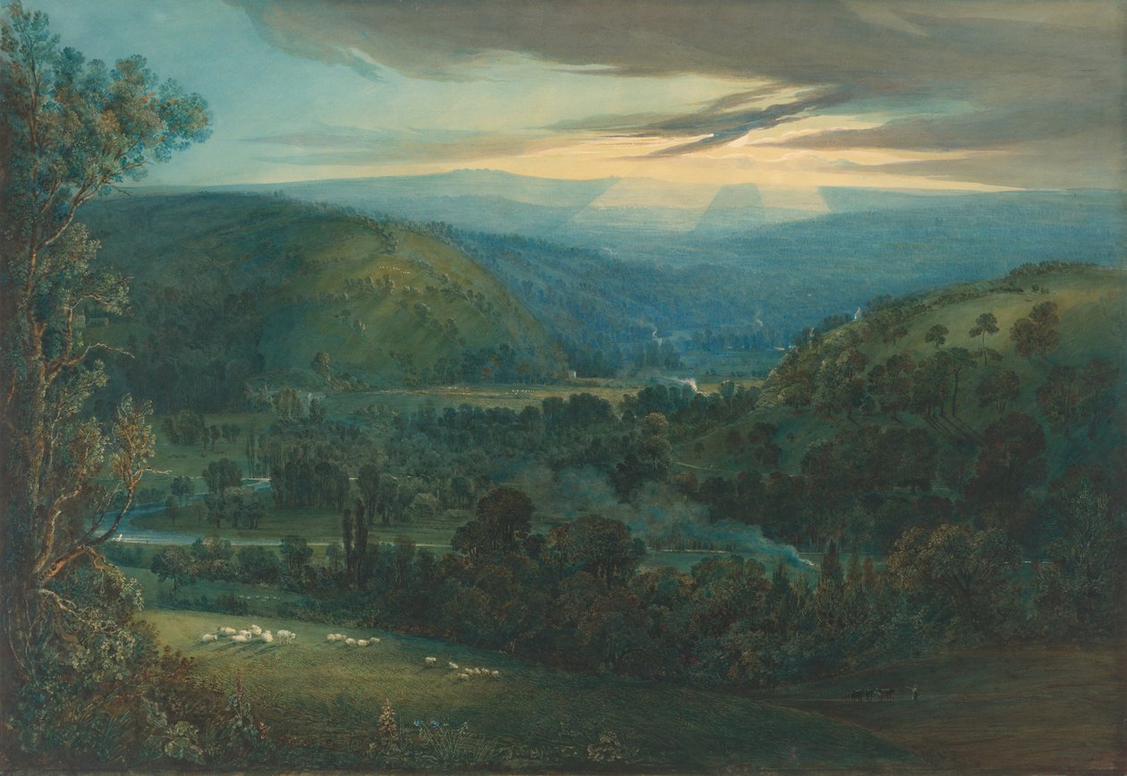 Dawn in the Valleys of Devon, 1832. av Joseph Mallord William Turner