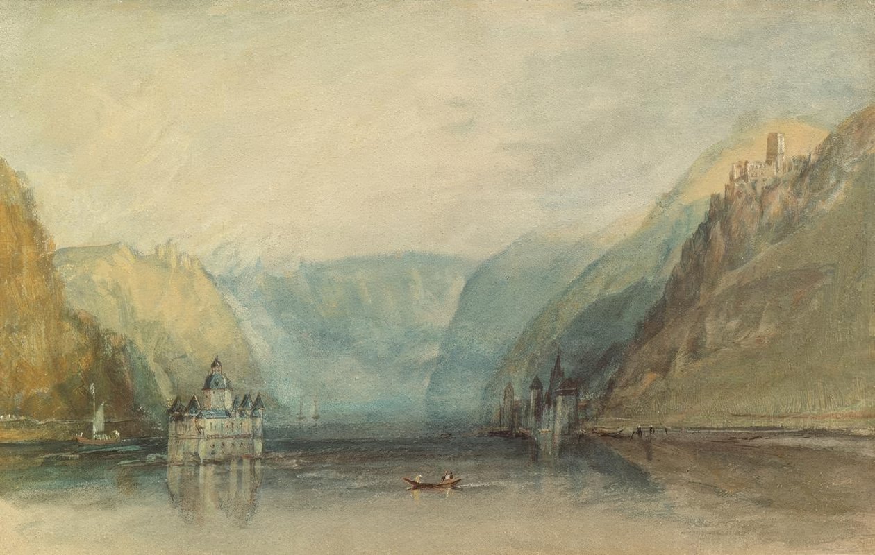 Pfalz nær Kaub av Joseph Mallord William Turner