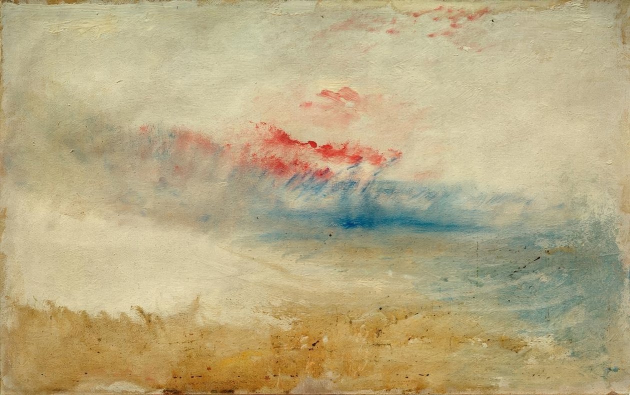 Rød himmel over en strand av Joseph Mallord William Turner