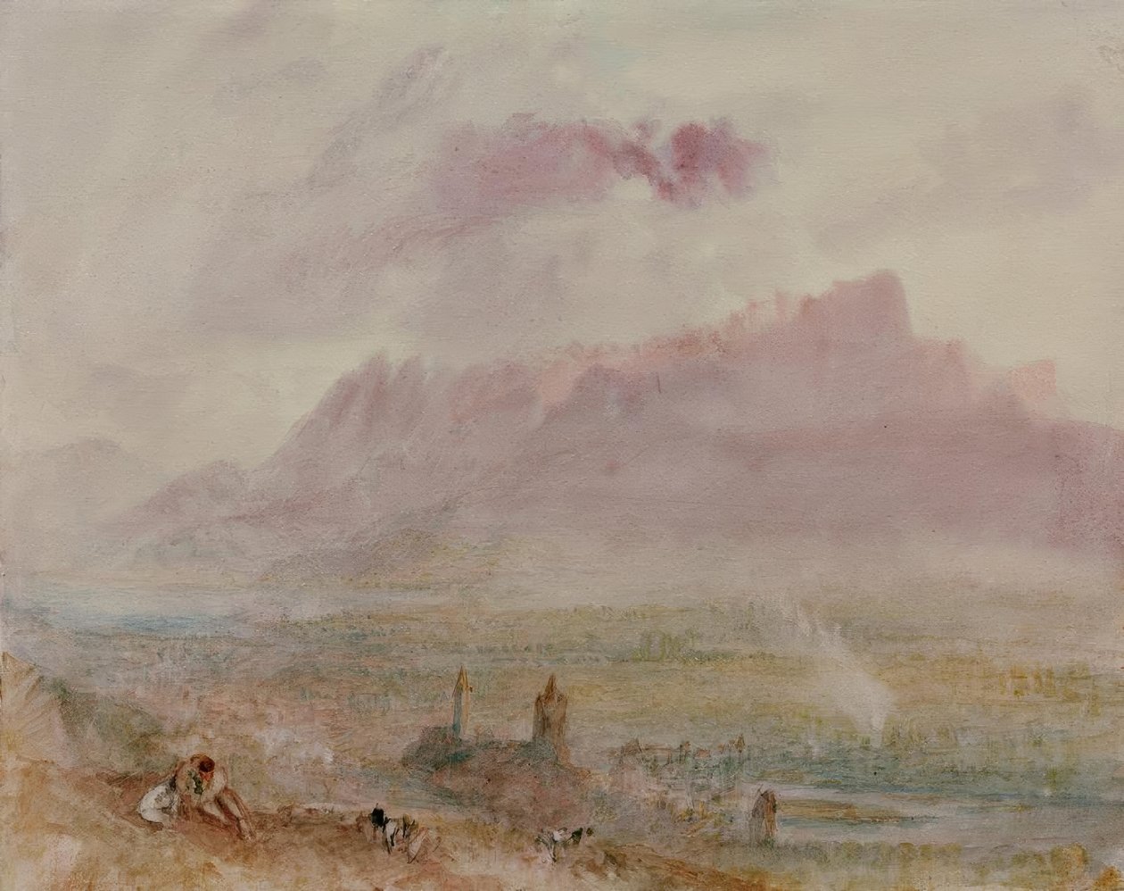 Byen og innsjøen Thun av Joseph Mallord William Turner