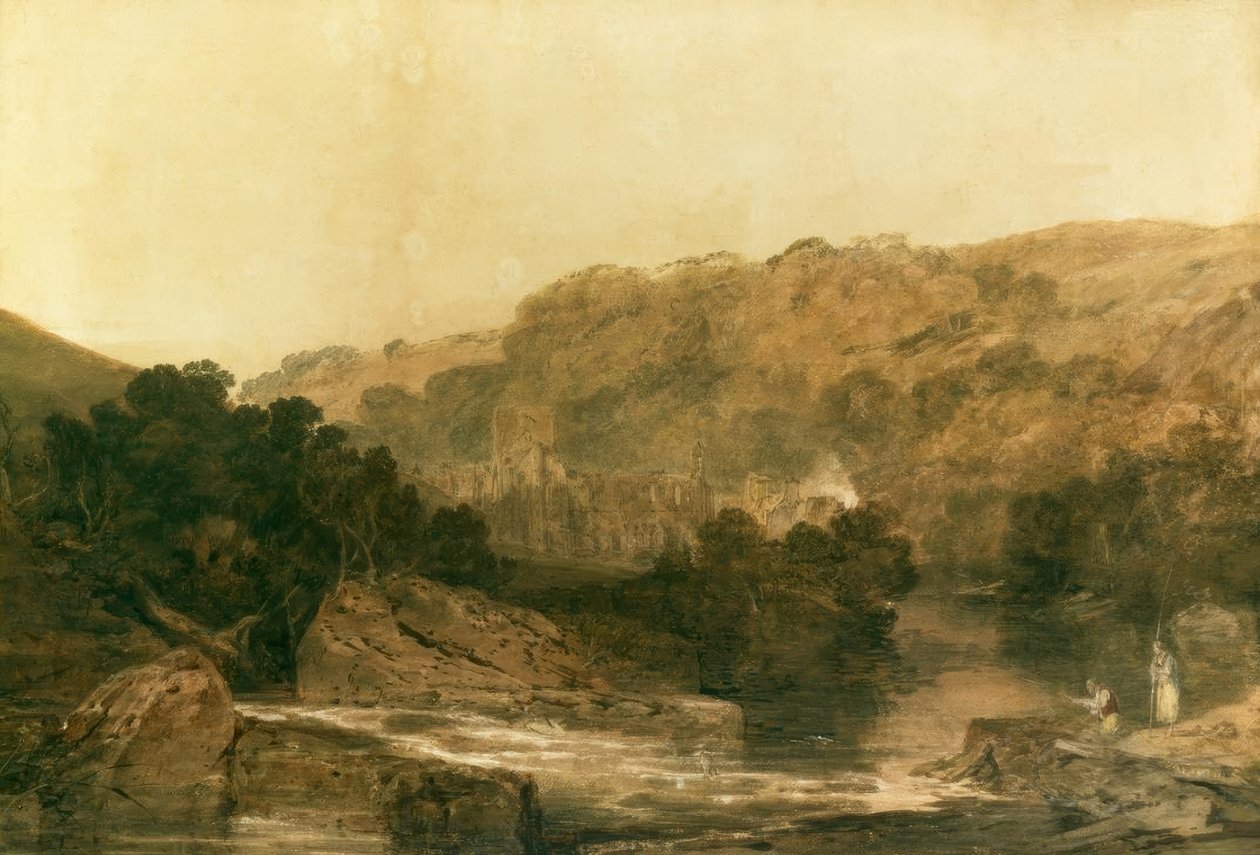 Utsikt over Brinkburn Priory, Northumberland av Joseph Mallord William Turner
