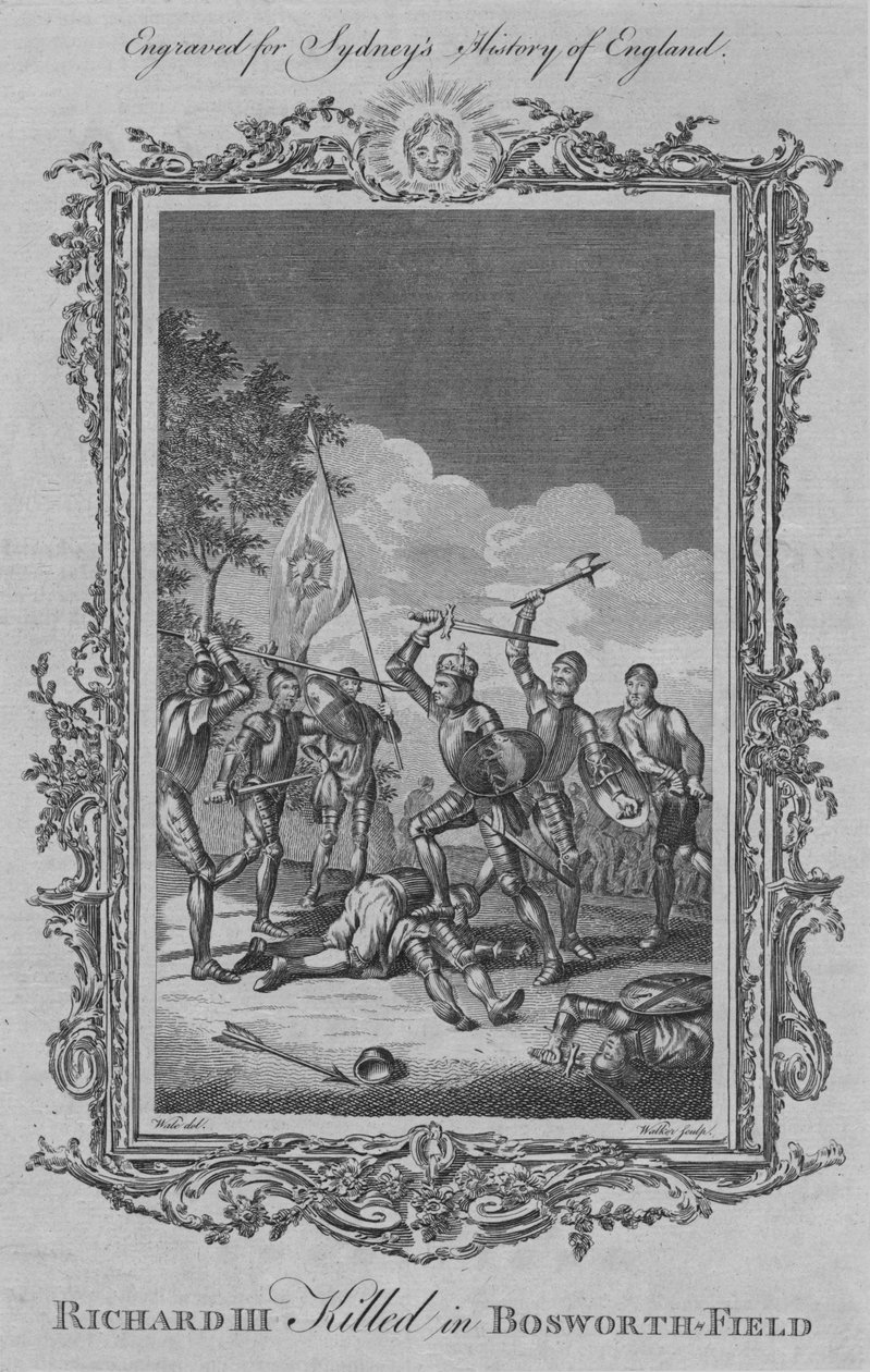 Richard III drept i Bosworth-Field, 1773. av William Walker