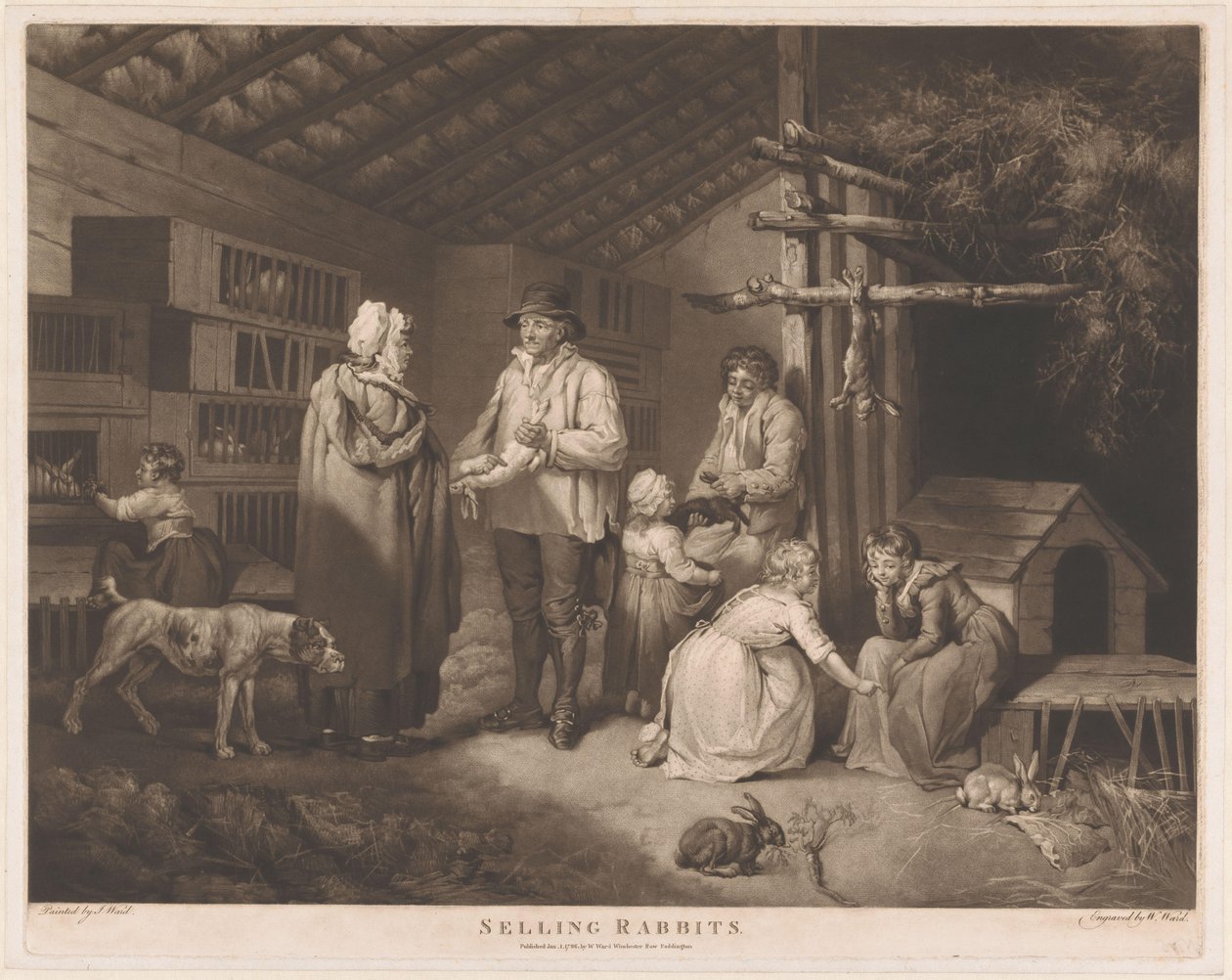 Kaninselger Selger kaniner (tittel på objekt) av William Ward