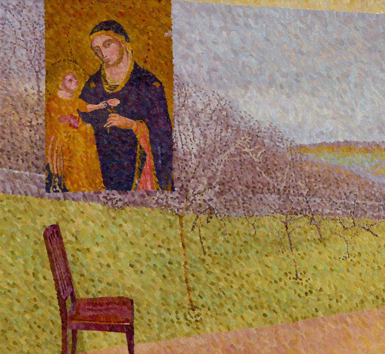 Madonna With Landscape, 2021 (olje på lerret) av William Wilkins