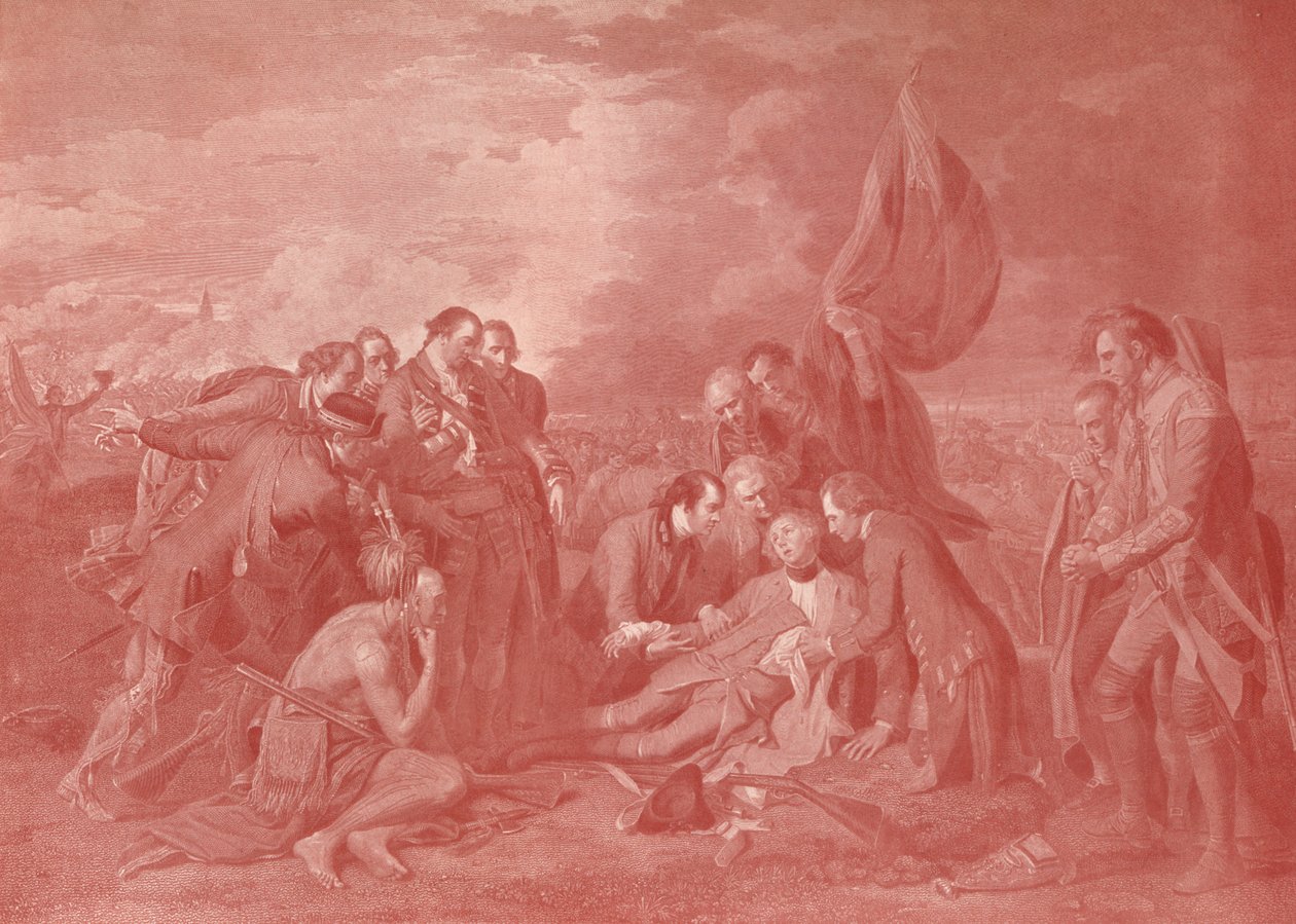 General Wolfes død, c1776 1909 av William Woollett