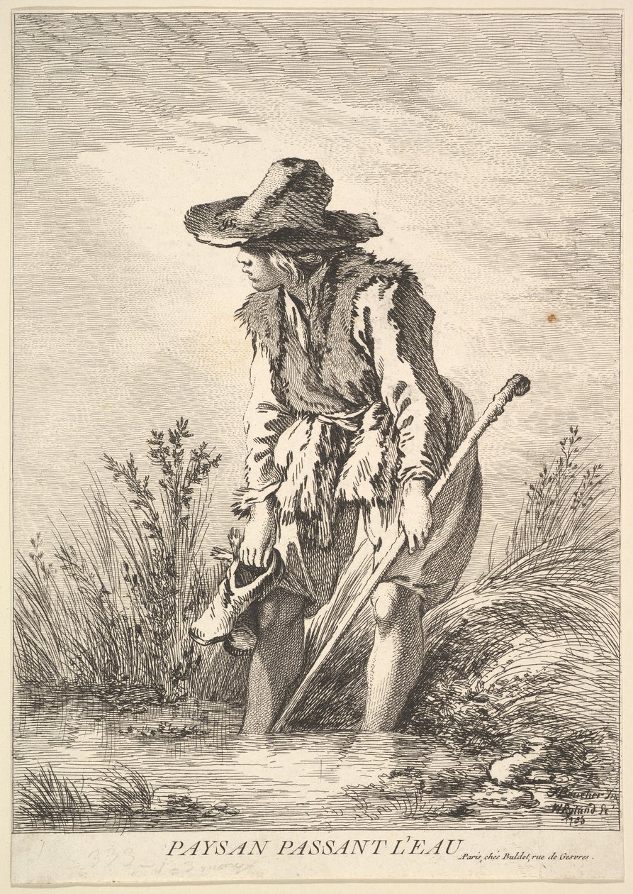 Bonde krysser vann, 1786. av William Wynne Ryland
