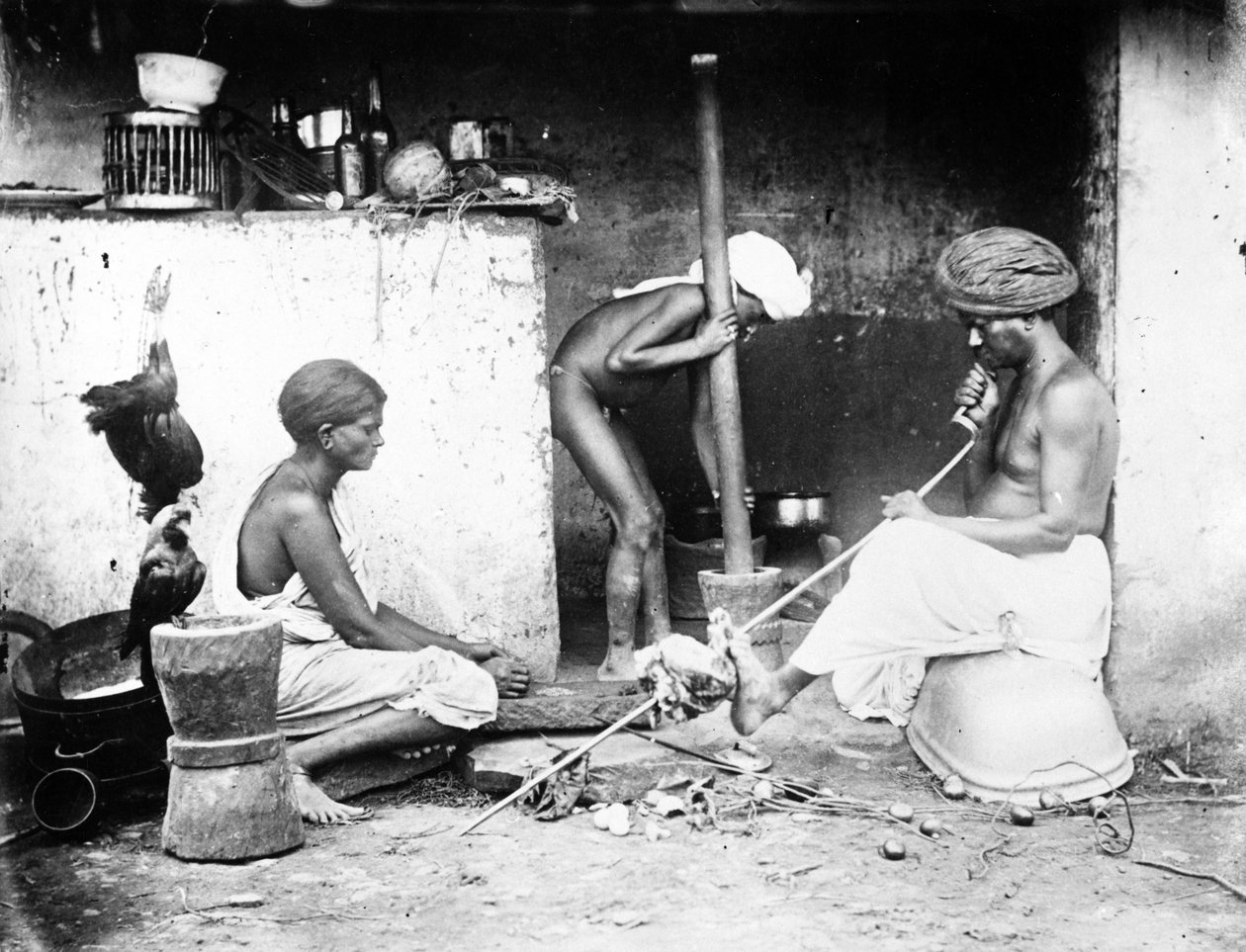 An Indian Kitchen, ca. 1870-tallet av Willoughby Wallace Hooper
