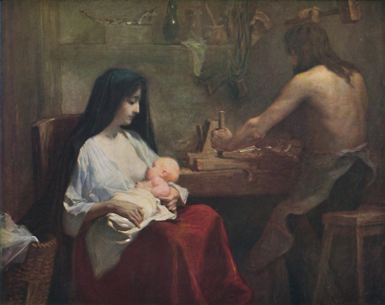 Den hellige familie, c1888, 1914. av Willy Martens