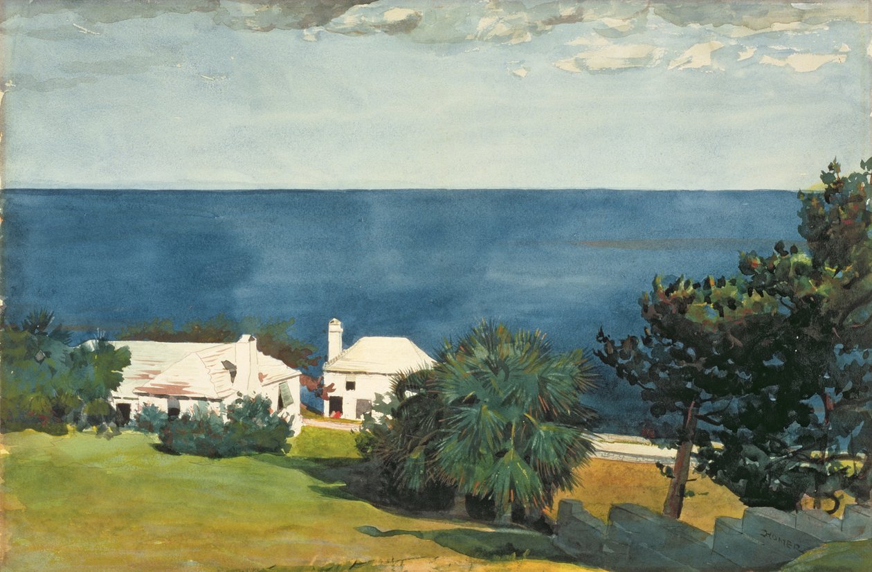 Shore at Bermuda, ca. 1899 (wc over blyant på papir) av Winslow Homer