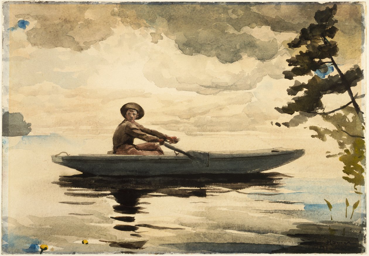 The Boatman, 1891 (wc med blyant på papir) av Winslow Homer