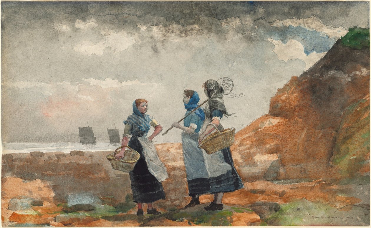 Tre Fisher Girls av Winslow Homer