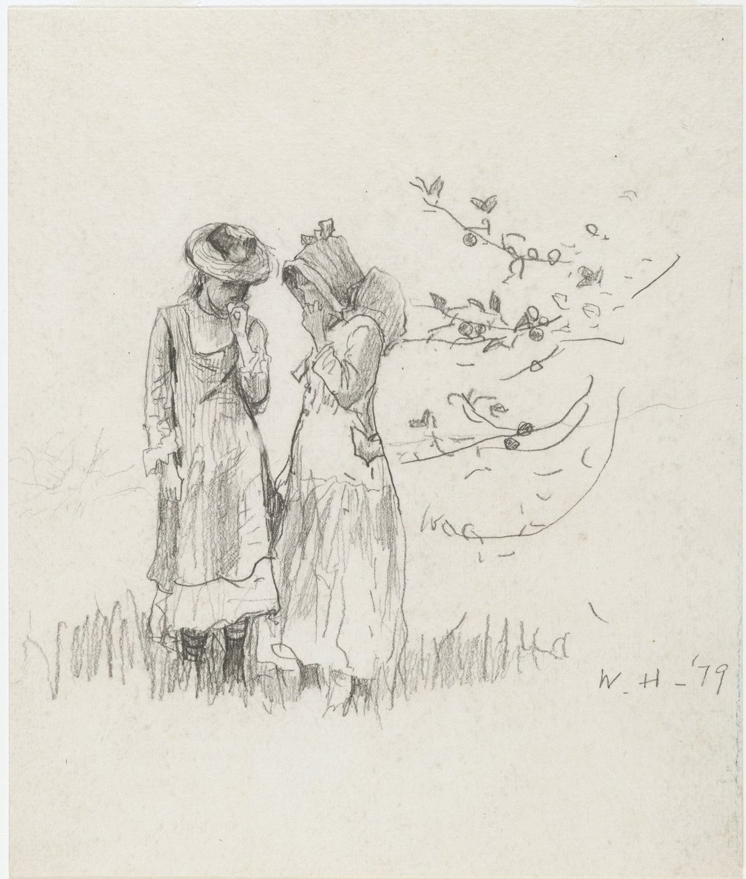 To jenter i feltet av Winslow Homer