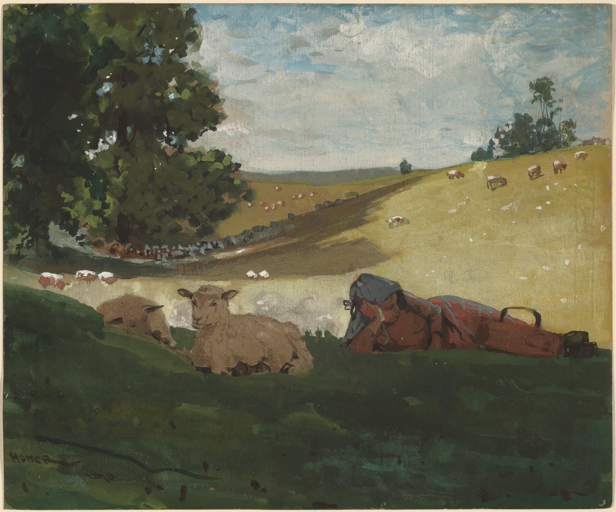 Varm ettermiddag (hyrdeinne) av Winslow Homer