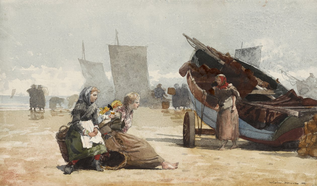 Strandscene, Cullercoats, 1881 av Winslow Homer