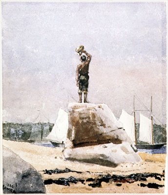 Gutt som hyller skonnere av Winslow Homer