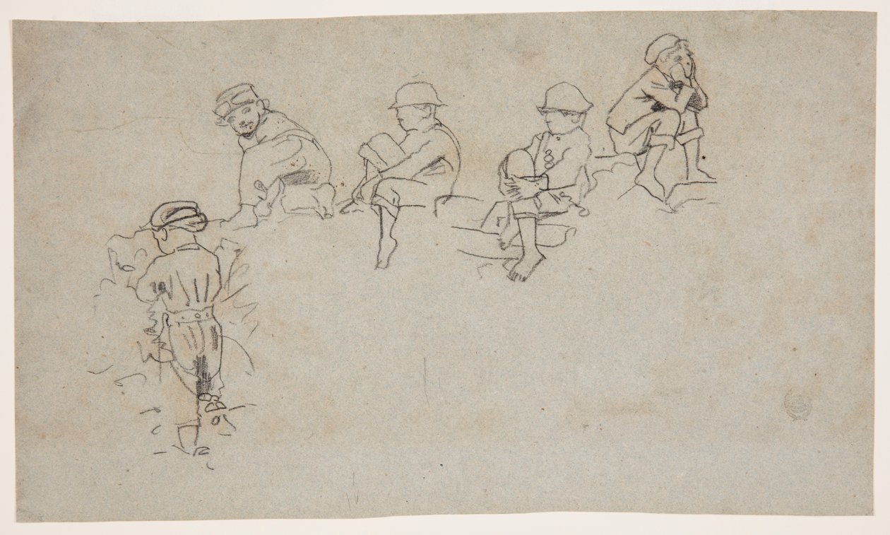 Fem skisser av unge gutter av Winslow Homer
