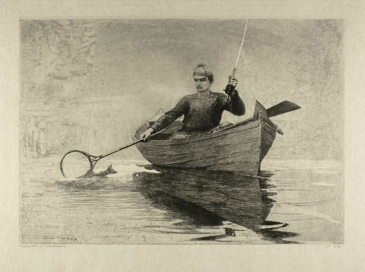 Fluefiske, Saranac Lake av Winslow Homer