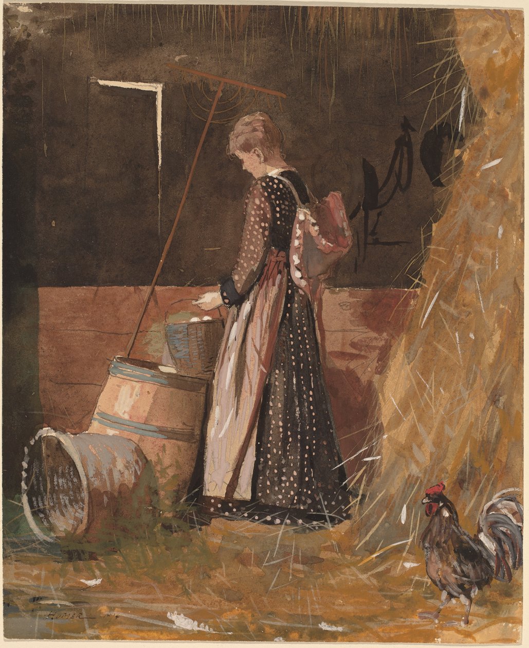 Ferske egg, 1874 (wc) av Winslow Homer