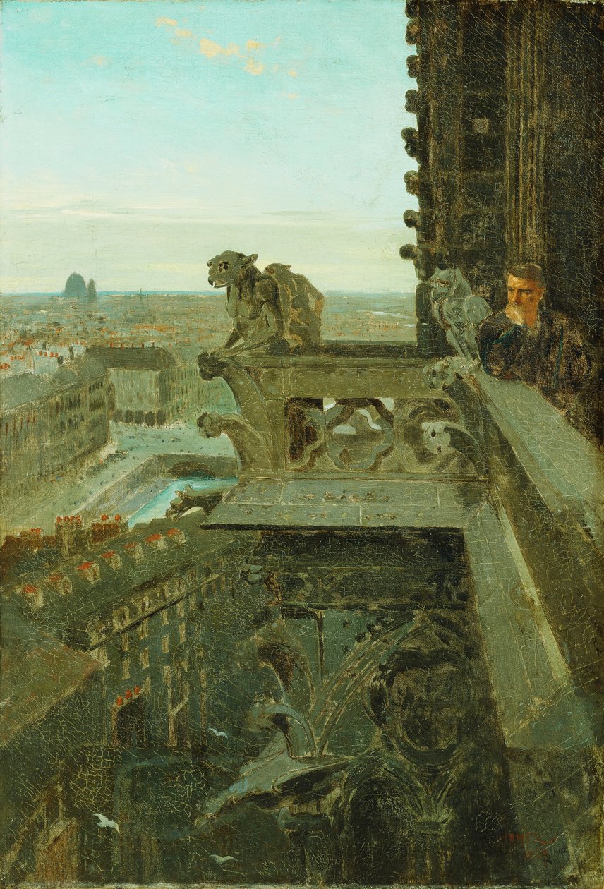 Gargoyler ved Notre Dame, 1867 av Winslow Homer