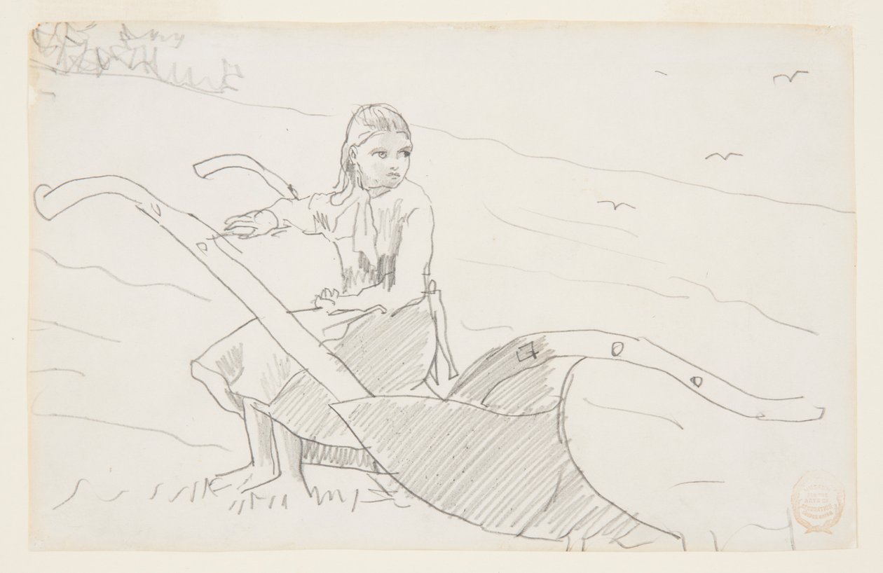Jente sitter på en plog av Winslow Homer