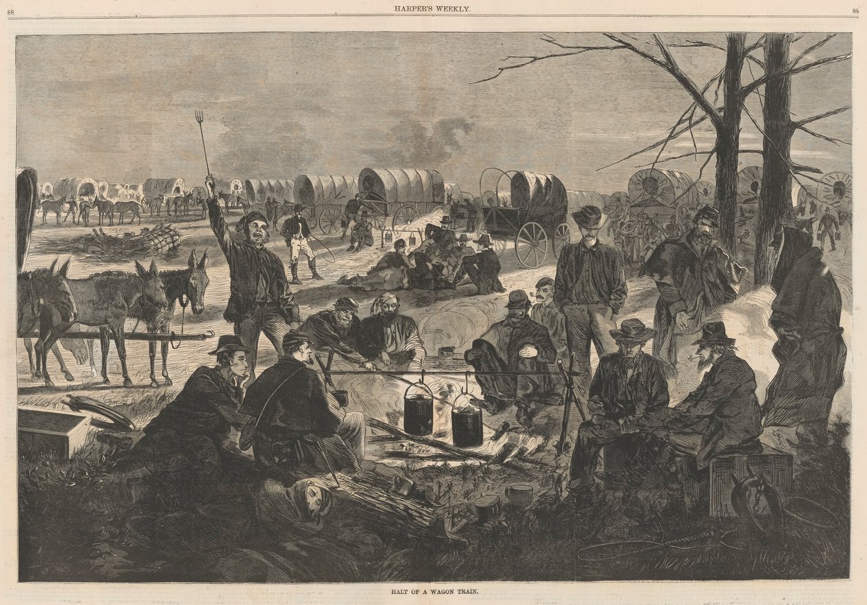 Stopp av et vogntog; fra Harper av Winslow Homer