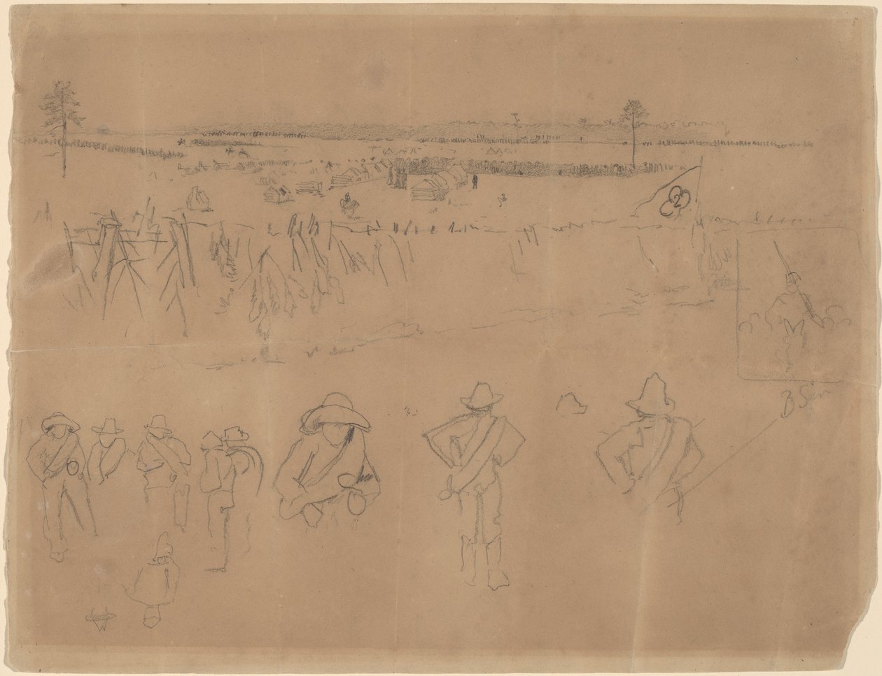 Oppstillinger og skyttergraver [recto] av Winslow Homer