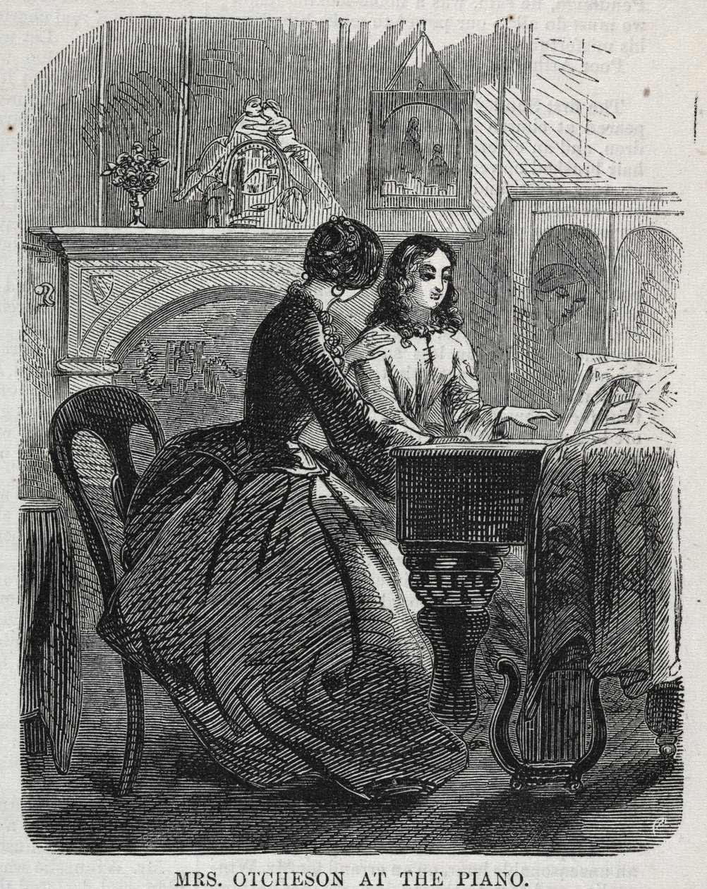 Mrs. Otcheson ved pianoet, 1860. av Winslow Homer