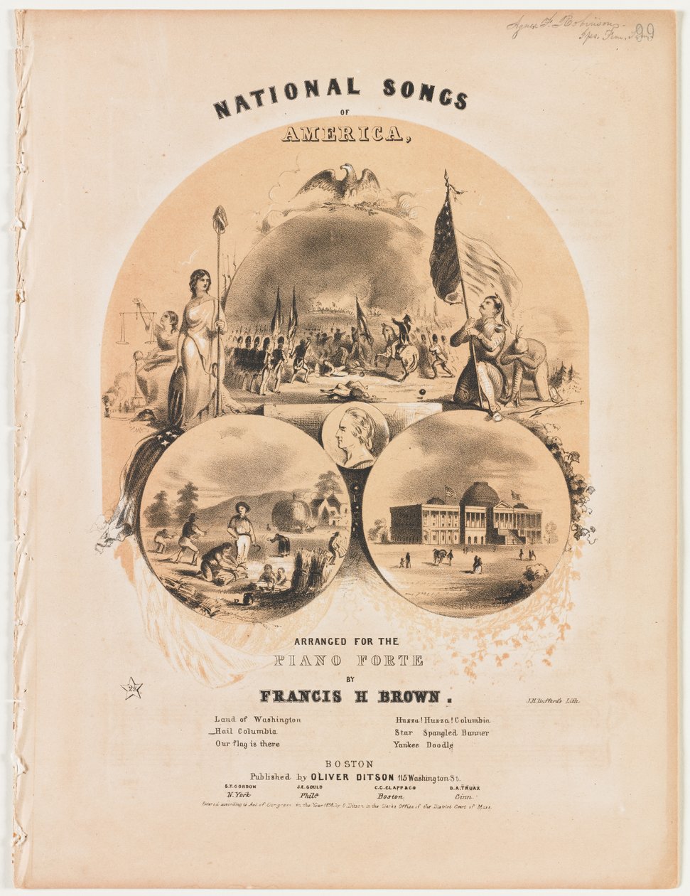 National Songs of America [Sang på fem sider ark] av Winslow Homer