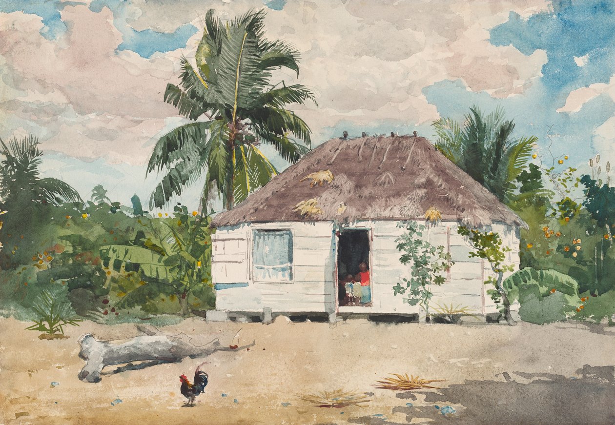 Innfødt hytte i Nassau, 1885. av Winslow Homer