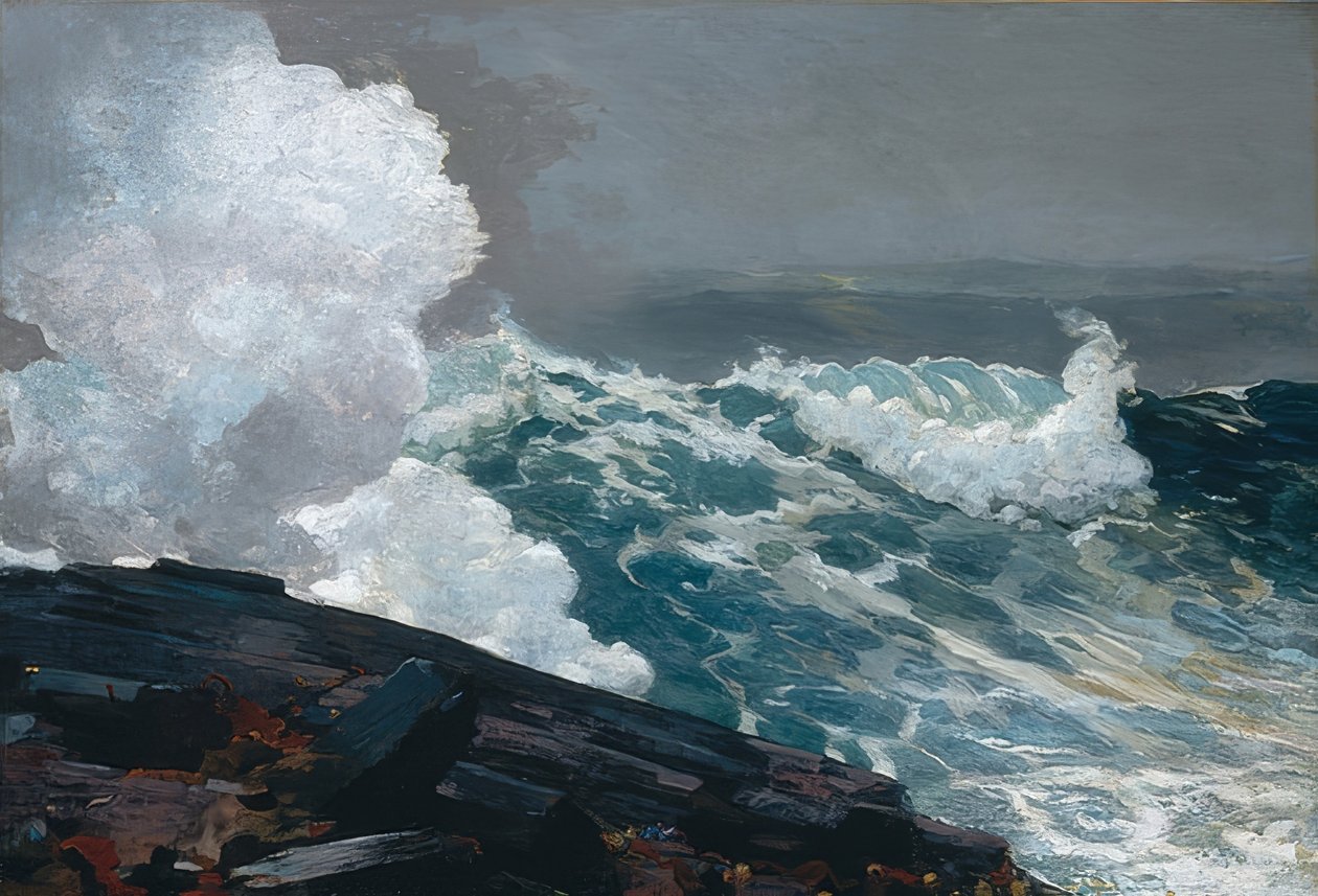 Nordøstlig vind. 1895, revidert 1901 av Winslow Homer
