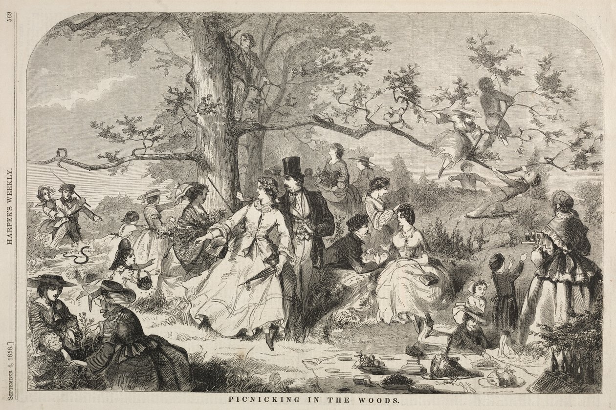 Picknick i skogen, 1858. av Winslow Homer