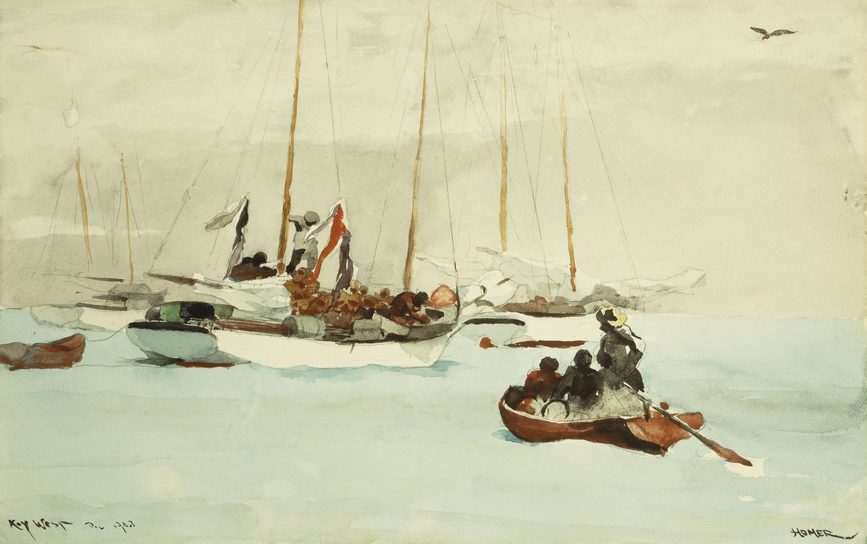 Skonnere ved Anchor, Key West, 1903 av Winslow Homer