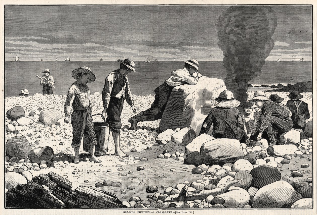 Seaside Sketches - A Clam-Bake, 1873. av Winslow Homer