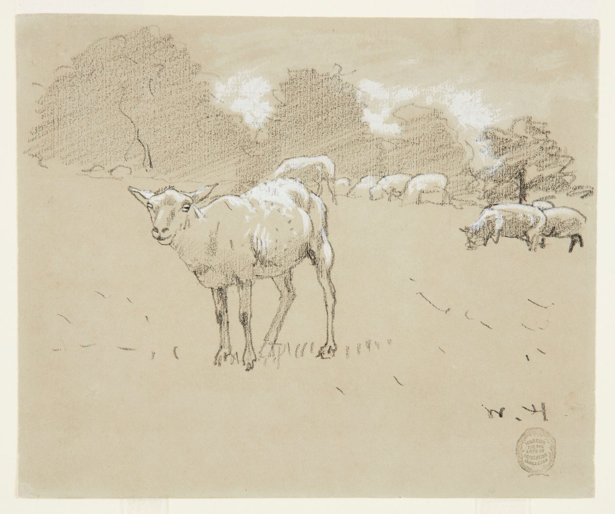 Sauer som beiter på en åker av Winslow Homer