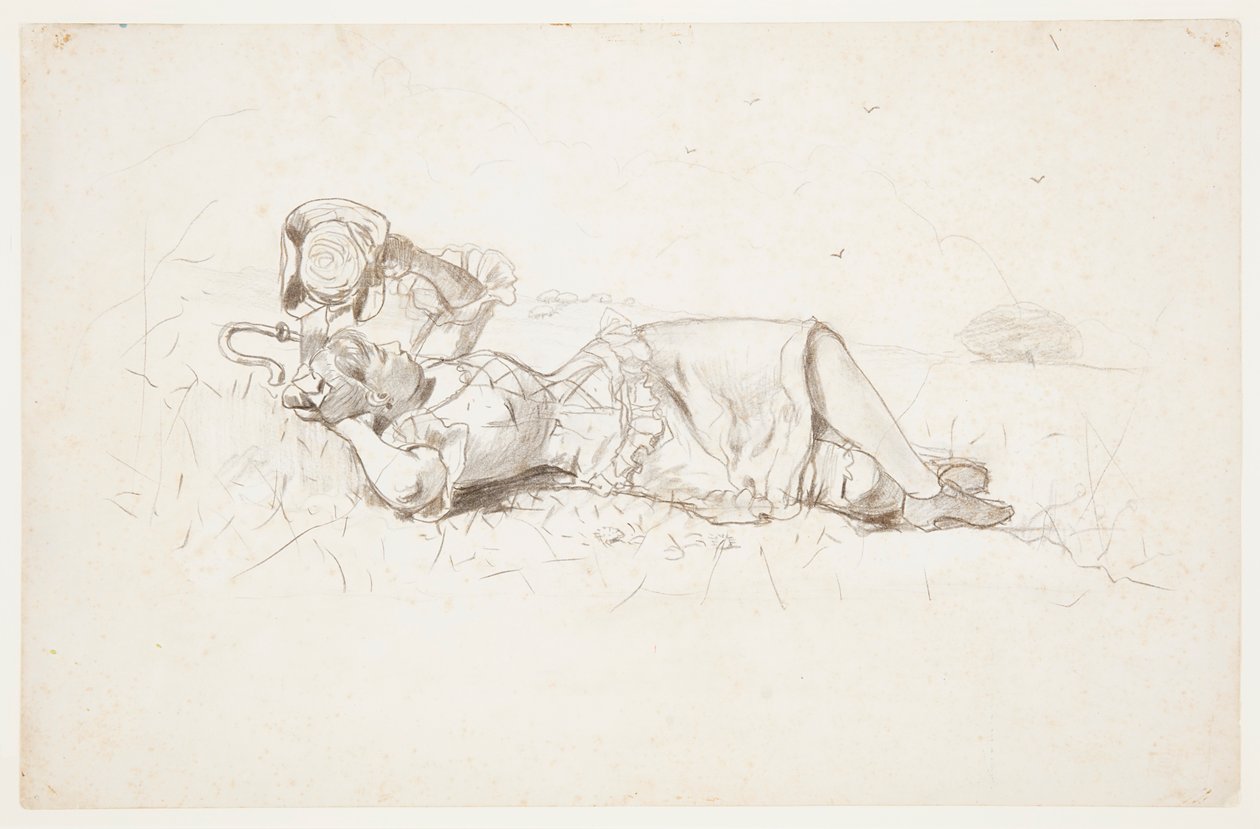 Gjeterinne hviler av Winslow Homer