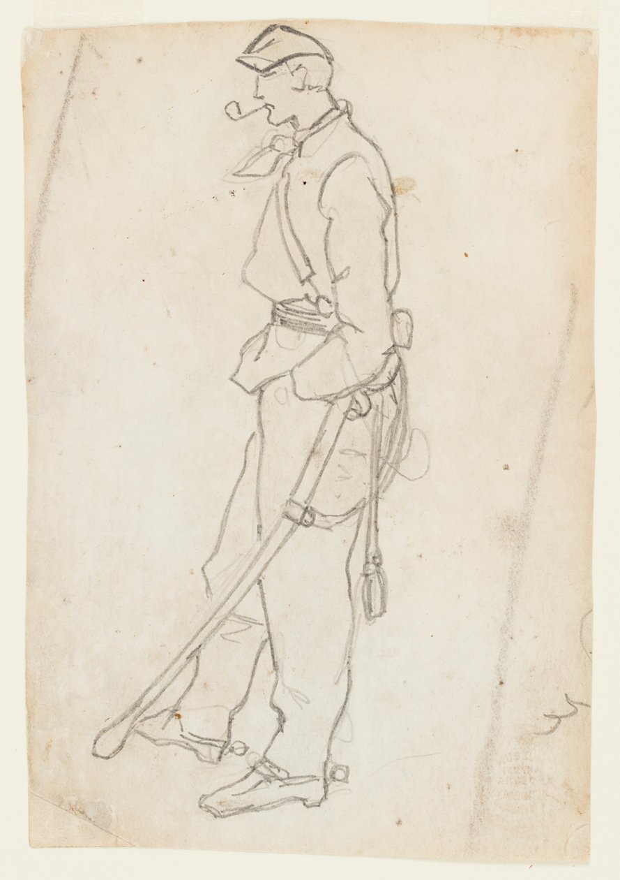 Soldat med sverd og rør av Winslow Homer