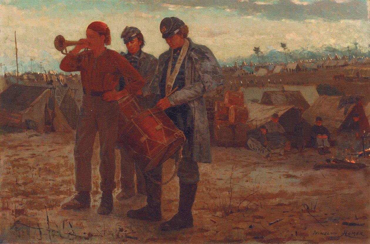 Sounding Reveille, 1865 av Winslow Homer