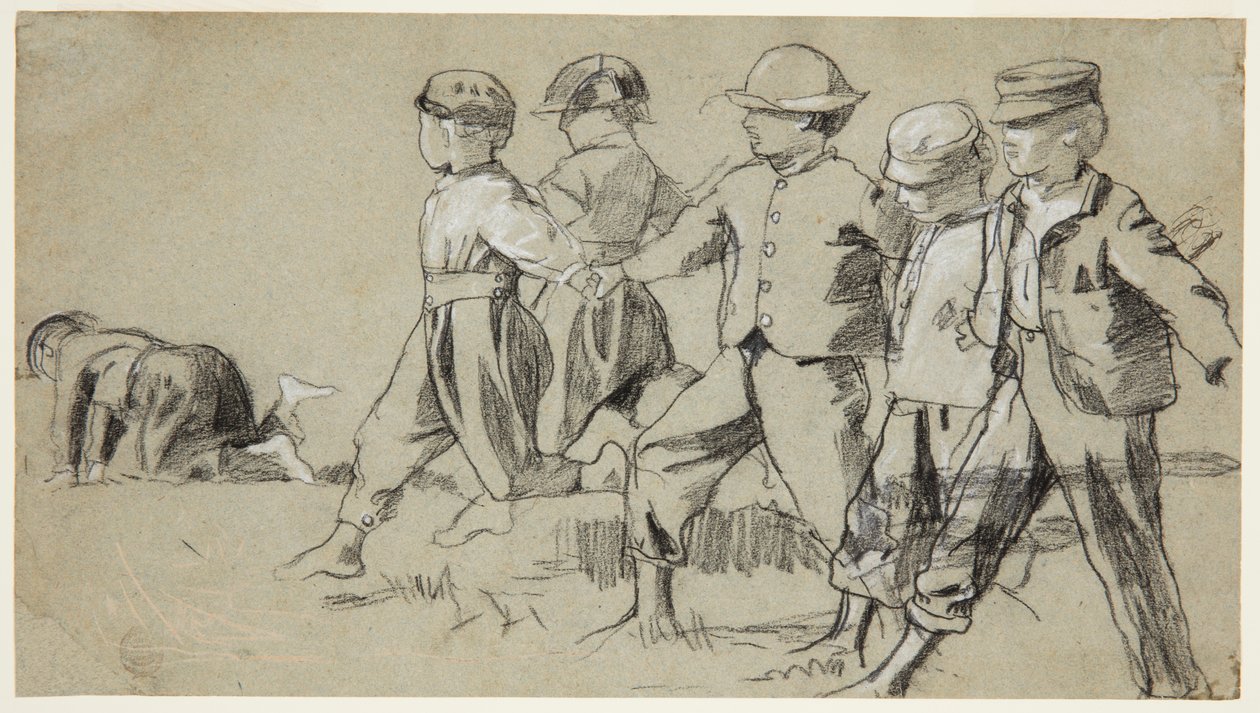Studie for «Snap the Whip» av Winslow Homer