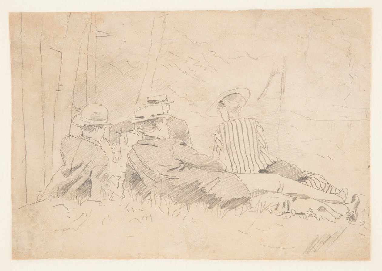 Studie for "The Fishing Party" av Winslow Homer