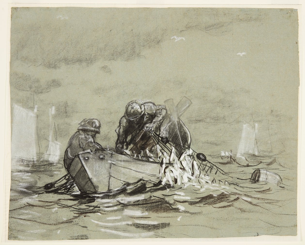 Studie for "Sildnettet" av Winslow Homer